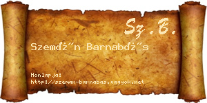 Szemán Barnabás névjegykártya
